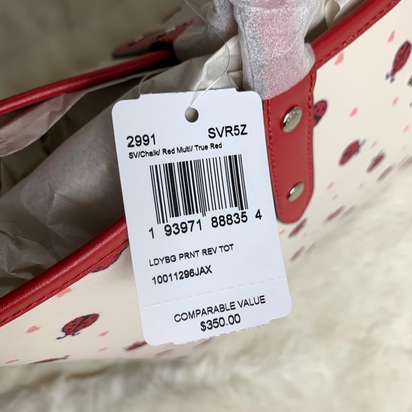 🐞 Coach Reversible City Tote Ladybug Print - Picture 9 of 9